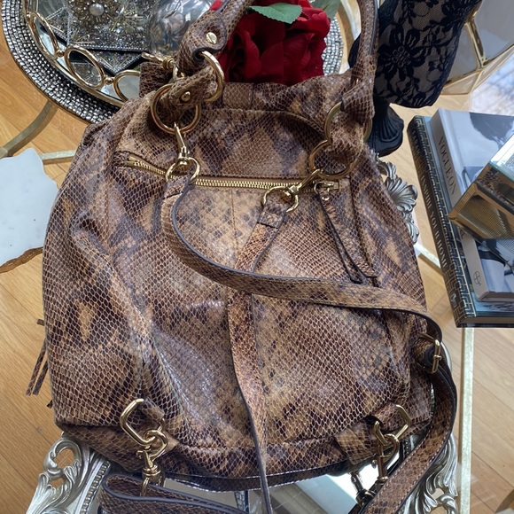 G.I.L.I  Snakeskin Leather Back Pack HandBag - Picture 17 of 17